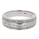 9ct White Gold 0.34ct Diamond 3 Row Ring by Anya Belle