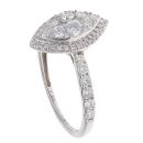18ct White Gold 1.00ct Brilliant Cut Diamond Pear Cluster Ring