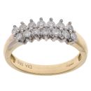 18ct Yellow Gold 0.50ct Brilliant Cut Diamond Two Row Ring