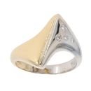 18ct Yellow And White Gold Cubic Zirconia Ring