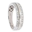 9ct White Gold 0.56ct Diamond 2 Row Ring by Anya Belle