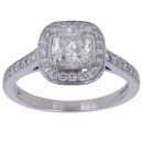 Platinum 1.30ct Diamond Solitaire Halo Ring