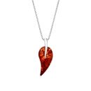 Sterling Silver Baltic Amber Abstract Drop Pendant Necklace