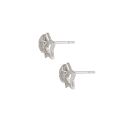 Sterling Silver Double Star Pavé Cubic Zirconia Stud Earrings