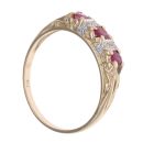 9ct Yellow Gold 0.04ct Diamond And Garnet Ring