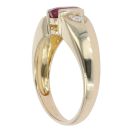 9ct Yellow Gold 0.10ct Diamond And Ruby Ring