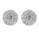 Silver Crystal Ball Stud Earrings by Icesia
