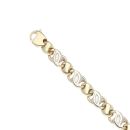 9ct Yellow and White Gold Fancy Bracelet 7.5"