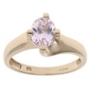 9ct Yellow Gold Morganite Single Stone Ring