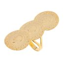 14ct Yellow Gold Turkish Triple Coin Ring