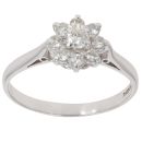18ct White Gold 0.40ct Brilliant Cut Diamond Cluster Ring