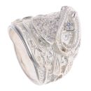 Silver Cubic Zirconia Saddle Ring By Icesia Gents