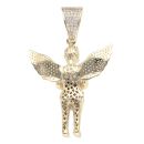 9ct Yellow Gold Cubic Zirconia Cherub Pendant