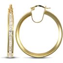 9ct Yellow Gold Channel Set Hoop Earrings