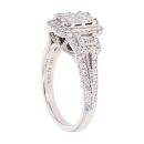 Vera Wang 18ct White Gold 0.95ct Princess Baguette and Brilliant Cut Diamond Cluster Ring