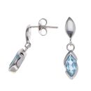 925 Sterling Silver Blue Topaz Drop Earrings