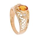 18ct Yellow Gold Citrine And Cubic Zirconia Stone Set Ring