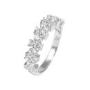Sterling Silver Cubic Zirconia Half Eternity Cocktail Ring
