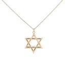 9ct Yellow Gold Star Of David Pendant And Chain 20"