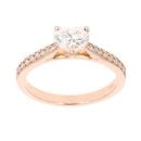 18ct Rose Gold 1.15ct Heart Cut Diamond Solitaire Ring