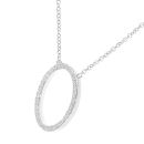 9ct White Gold Diamond Circle Necklace