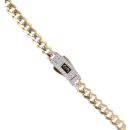 14ct Yellow Gold Monaco Classic Pave Lock Curb Chain 18"