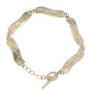 9ct Yellow Gold Footprints Bar Bracelet 7"