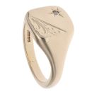 9ct Yellow Gold 0.02ct Diamond Signet Ring