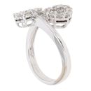 18ct White Gold 1.00ct Brilliant And Baguette Cut Diamond Heart Cluster Ring
