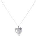 Silver Patterned Heart Locket And Chain 18" By Icesia