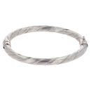 14ct White Gold Patterned Hinged Bangle
