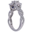 18ct White Gold 0.95ct Princess And Brilliant Cut Diamond Cluster Ring