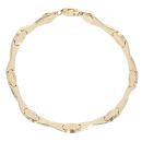 9ct Yellow Gold Fancy Oval Cross Bracelet 7.5"
