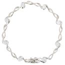 9ct White Gold Cubic Zirconia Infinity Bracelet 7"