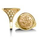 9ct Yellow Gold St George Insert Basket Ring