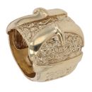 9ct Yellow Gold Patterned Double Buckle Ring