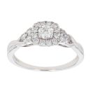 18ct White Gold 0.50ct Brilliant Cut Diamond Cluster Ring