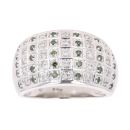 9ct White Gold 0.30ct Brilliant Cut Green And White Diamond Ring