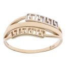 14ct Yellow And White Gold Greek Key Wave Ring