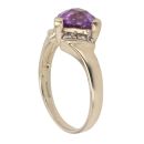 9ct Yellow Gold Amethyst And Cubic Zirconia Ring