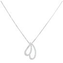 18ct White Gold 0.30ct Diamond Teardrop Pendant and Chain 16"