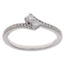 14ct White Gold 0.25ct Brilliant Cut Diamond Two Stone Ring