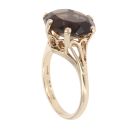 9ct Yellow Gold Smoky Quartz Single Stone Ring