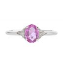 18ct White Gold Pink Sapphire And Diamond Ring
