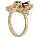 18ct Yellow Gold Cubic Zirconia and Sapphire Fancy Ring