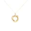 9ct Yellow Gold Trio Circle Pendant And Chain 18"