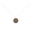 9ct Yellow Gold Personalised Disc Pendant Necklace