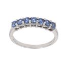 9ct White Gold Tanzanite Half Eternity Ring