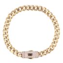 14ct Yellow Gold Monaco Classic Plain Lock Curb Bracelet 6.5"