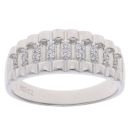 Silver Cubic Zirconia Watch Strap Style Ring By Icesia Gents